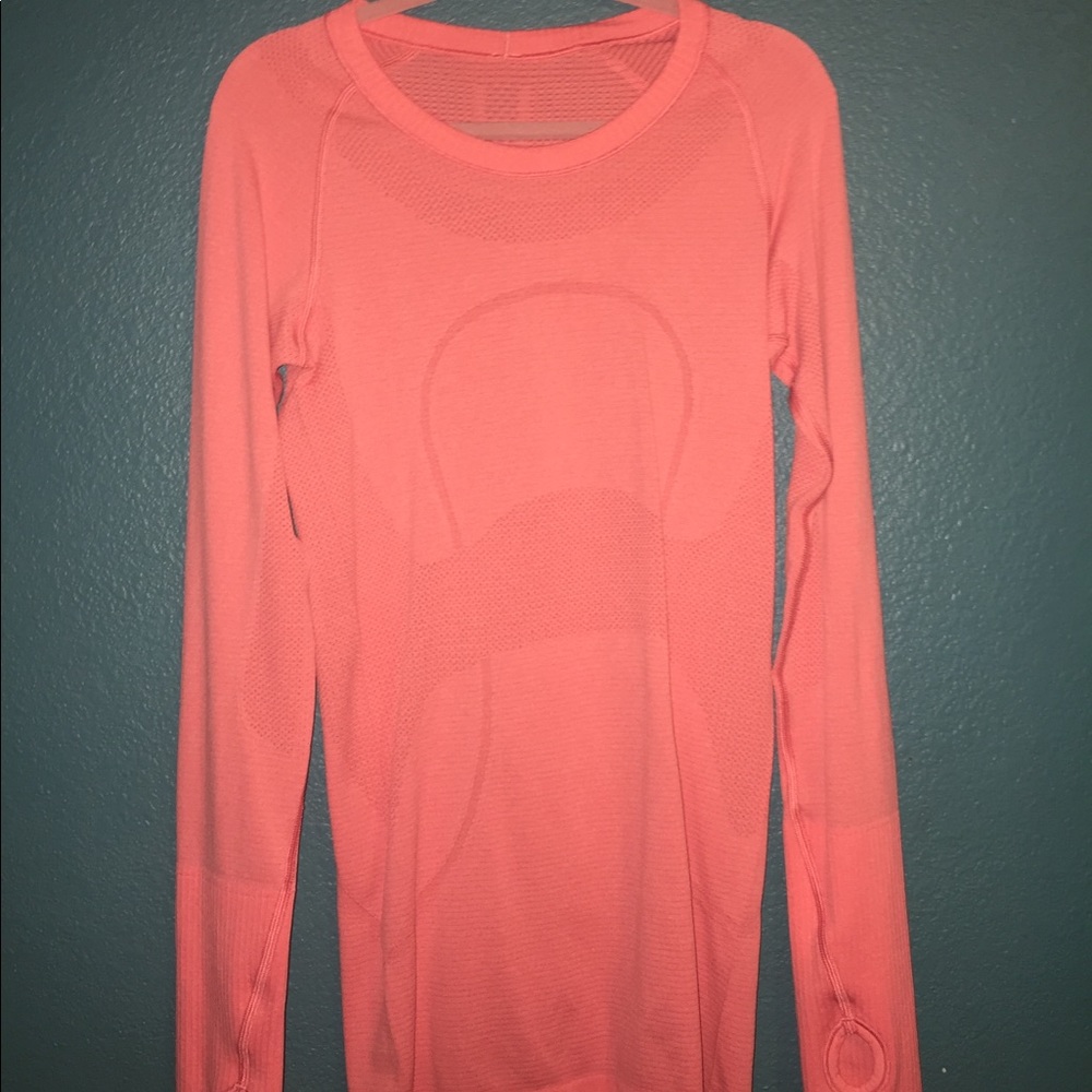 Salmon Colored Long Sleeve Lululemon Top
